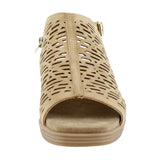 JBU By Jambu Womens Tessa Shooties Round Toe Wedge Sandals Tan Shimmer Brown 8M