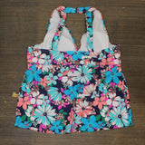 Island Escape Plus Size Floral-Print Underwire Tankini Top Blue Multi 22W