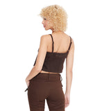 Wild Fable Womens Reworked Cropped Denim Tank Top 90632768 Brown S