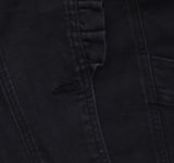 Logo By Lori Goldstein Womens Denim Ruffle Jean Trucker Vest A703155 Black M