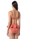 Vince Camuto Underwire Bikini Top with Adjustable Straps Cinnabar Orange Brown L