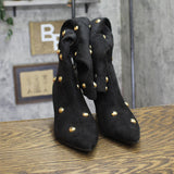 A New Day Womens Justice Boots Faux Suede Studded 94568942 Jet Black 7.5M