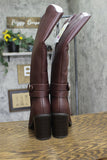A New Day Womens Rhonda Under Knee Heeled Boots 94637579 Burgundy Red 5.5M