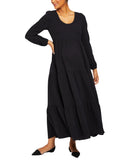 Motherhood Maternity Long Sleeve Scoop Neck Maternity Maxi Dress Core Black S