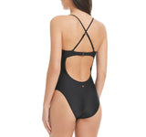 Red Carter Womens Tank One Piece Button Front Swimsuit RCSS25895 Black M