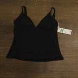 Cece Womens La Vie a La Mer Plunge Neck Tankini Top Swim 25CC15319T Black L