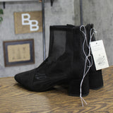 A New Day Womens Celaena Boots Mesh Block Heel 94568456 Black 7M