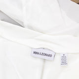 Nina Leonard Cardigan with Back Zipper and Chiffon Detail Ivory Off White M