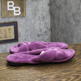 Isotoner Terry Double Band Non-Slip Slippers Purple 7.5-8