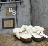 Auden Womens Jane Two Band Buckle Slide Slippers 91308535 Cream Off White 10M