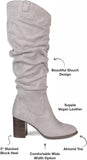 Journee Collection Womens Aneil Slouch Boot with Slouchy Vegan Suede Gray 7.5M