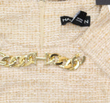 Halston Womens Tweed Chain-Trim Shift Dress HD4JMB8T Oatmeal Brown 14