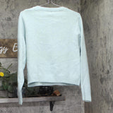 A New Day Long Sleeve Rhinestone Button-Down Cardigan Sweater Light Blue L