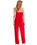 State Of Day Womens Lace-Trim Camisole Pajama Top 100198303MS Tango Red 2XL