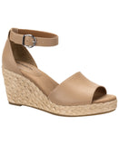 Style & Co. Womens Seleeney Faux Leather Wedge Sandals Nude Smooth Brown 7M