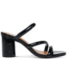 Dv Dolce Vita Women's Myla Strappy Block-Heel Sandals Shoes Black Patent 11M