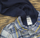 Baby Essentials Flannel Plaid Hoodie, Long Sleeve Top & Pants Set Blue Multi 18M