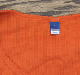 Old Navy Womens Babydoll Knit Bow Accent Shirt Top Orange L