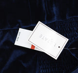 1.STATE Womens Velvet Midi Dress DS93017245AM Navy Blue XS