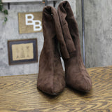 A New Day Justice Faux Suede Mid-Calf Boots with Cone Heel 94568893 Brown 9M