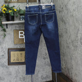 White Mark Plus Size Super Stretch 3 Pocket Jeans Dark Wash Leopard Blue 16W