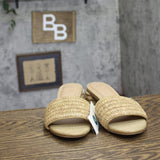 A New Day Fay Raffia Block Heel Slide Sandals 94834807 Natural Brown 9M