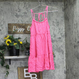 Miken Juniors Tiered Dress Swim Cover-up I9672P544 Hot Pink Lurex XS