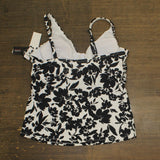 Island Escape Womens Monterey V-Neck Tankini Swim Top N760933 Black / White 14