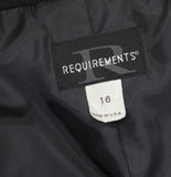 Requirements Wool Button Closure Long Sleeved Collared Jacket Coat Black 16