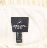 Adrianna Papell Sheer Embroidered Cocktail Sheath Dress Ivory Off White 14