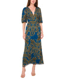 1. State Womens V-Neck Open-Back Midi Dress DS93507133T Teal Blue M