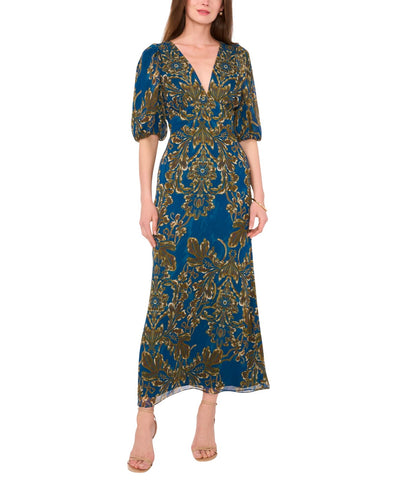 1. State Womens V-Neck Open-Back Midi Dress DS93507133T Teal Blue M