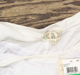 Pink Rose Juniors Side-Slit Handkerchief-Hem Tank Top White L