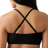 True & Co Womens Convertible Bandeau Wireless Gripper Neckline Bra Black M