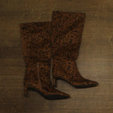 A New Day Justice Leopard Print Mid-Calf Heeled Boots 94568749 Light Brown 8.5M
