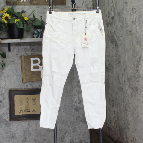 Vanilla Star Juniors Ripped Skinny Jeans White Wash 13