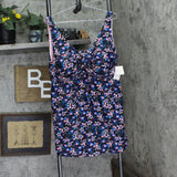Raisins Plus Size Lucia V-Neck Swimdress One Piece Swimsuit Black Multi 24W