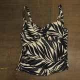 Anne Cole Womens Plus Size Palm Chic Underwire Tankini Top Black / White 20W
