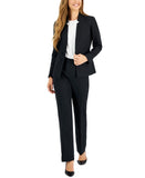 Le Suit Womens Herringbone Side Zip Suit Pants 50041016 Black 14P