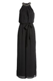 Eliza J Womens Embellished Wide Leg Jumpsuit EJ2-0062 Black 10