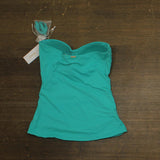 Anne Cole Womens Standard Twist Front Bandeaukini Swim Top Teal Blue S