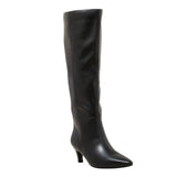 Universal Thread Womens Kendra Wide Calf Kitten Heel Tall Boots Black 6.5M-WC