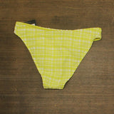 Kate Spade Plaid High Cut Bikini Bottom S9D533 Nappa Cabbage Green Muti XS