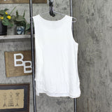 DG2 by Diane Gilman Womens Mixed-Media Easy Tank 675233 White L