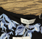 Kasper Womens Sleeveless Embroidered Sleeveless Top 10924833 Black XS