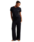 State Of Day Womens Fluid Knit Pajama Shirt Top 100189787MS Deep Black XS