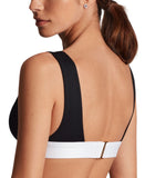 Lauren Ralph Lauren Womens Banded Modern V-Neck Bikini Top Black / White 6