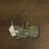 Salt + Cove Juniors Floral-Print Sweetheart Bikini Swim Top 806993 Sage Green M