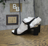 Naturalizer Womens Bristol Ankle Strap Chunky Block Heel Sandal Black Smooth 7M