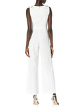 Tommy Hilfiger Womens Scuba Crepe Mono Belted Jumpsuit Ivory Off White 16